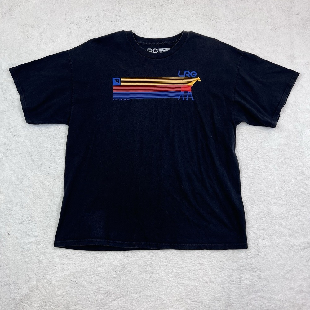 LRG Lifted Research Group Size‎ 2XL Black Giraffe Shirt Short Sleeve
